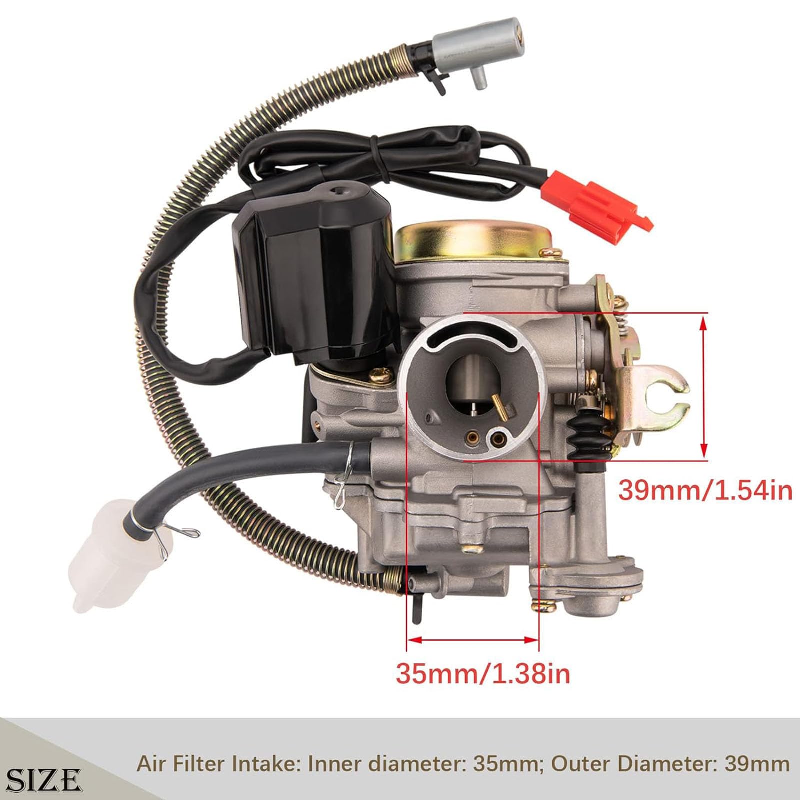 Kompatibel mit 50CC Vergaser 4 Takt GY6 Hochleistungs 139QMB Vergaser für 49cc 50cc Scooter Moped PD18J Vergasermotor