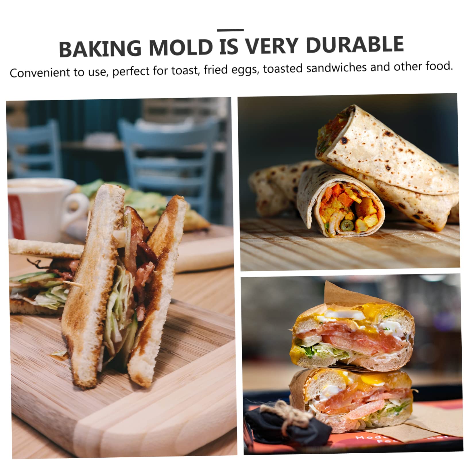 AUTSUPPL Non-stick Sandwich Baking Pan Double-sided Frying Pan for for Sandwiches Cheese and Desserts Compatible Gas and Induction Cookers Kitchen Utensil