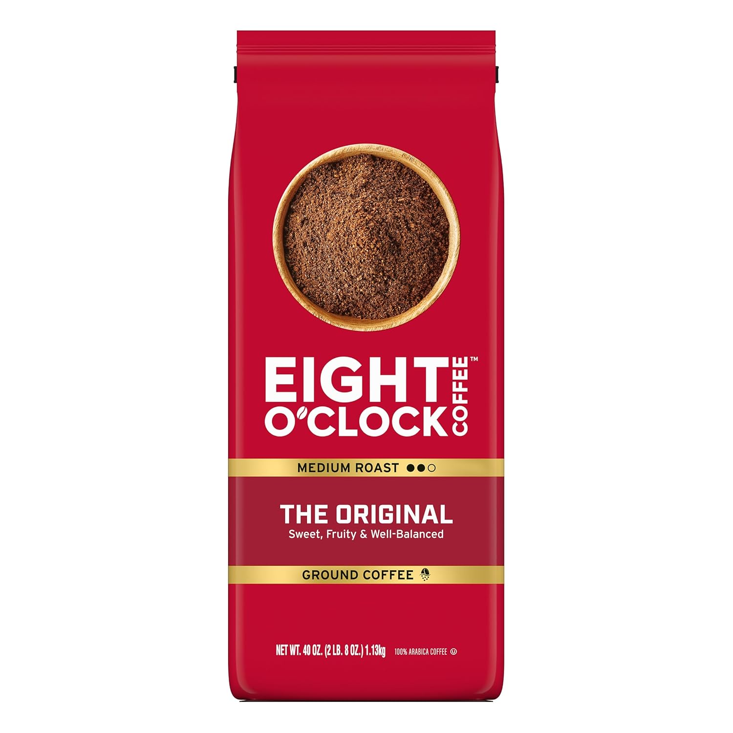 Eight O'Clock Coffee The Original Ground Coffee, Medium Roast, 40 Ounce (Pack of 1) - Sweet, Fruity, Well Balanced