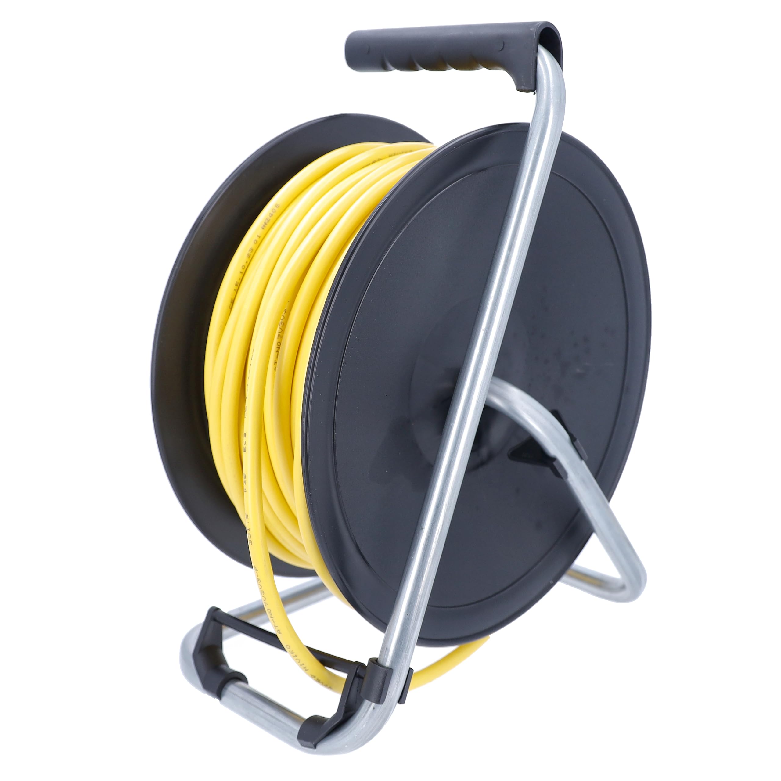 as - Schwabe enrollacables 50 m AT-N07V3V3-F 3G1,5, IP44 exterior, 3 tomas de corriente con toma de tierra, freno de bloqueo, guía de cable, Made in Germany