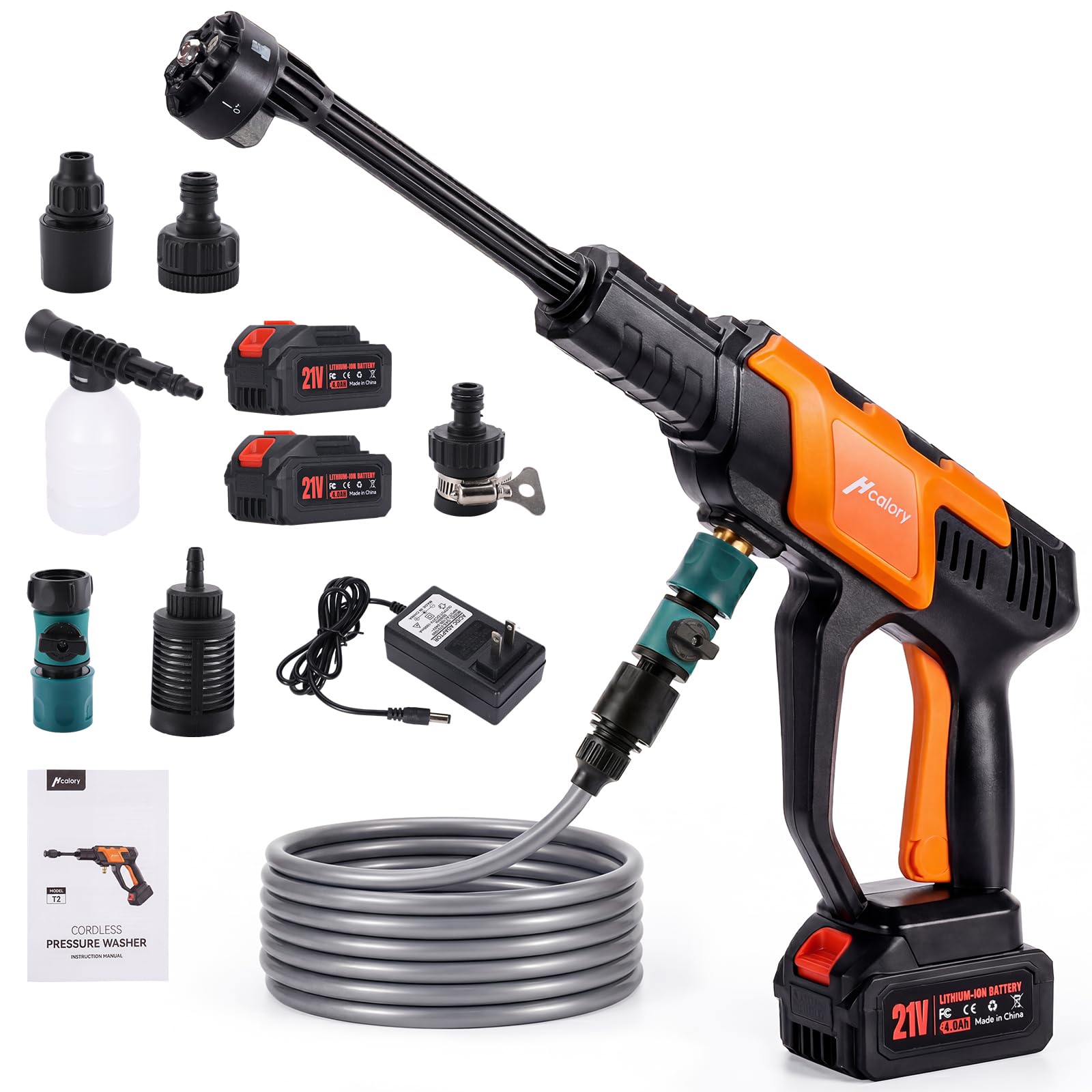 Akku Hochdruckreiniger, 230W Bürstenlos Motor, 120 Bar max, direkter Wasserhahnanschluss+Absperrventil, 2x4000mAh Akku, 2 Druckstufen, 6-in-1 Düse+Schaumtank – für Auto, Terrasse, Haus, 2026 Upgrade