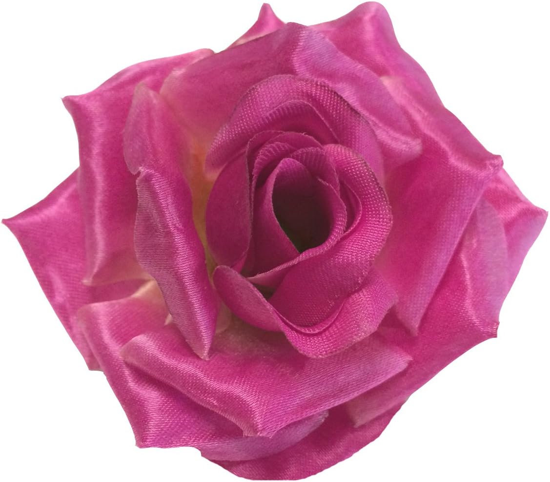 Cuteque International 6-Piece Packed Satin English Tea Rose, 2.75-Inch, Fuchsia