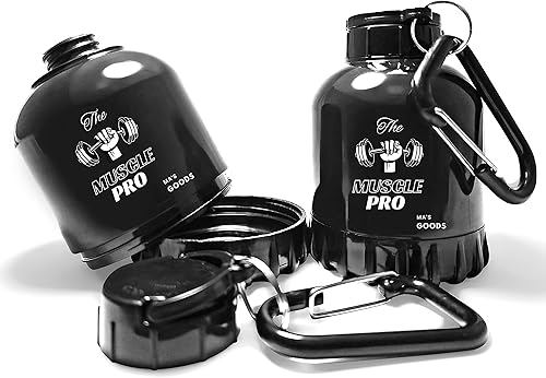 The Muscle Pro - Llavero portátil de proteína en polvo y embudo de suplementos mini llavero de gimnasio fácil de llevar para entrenamientos gimnasio