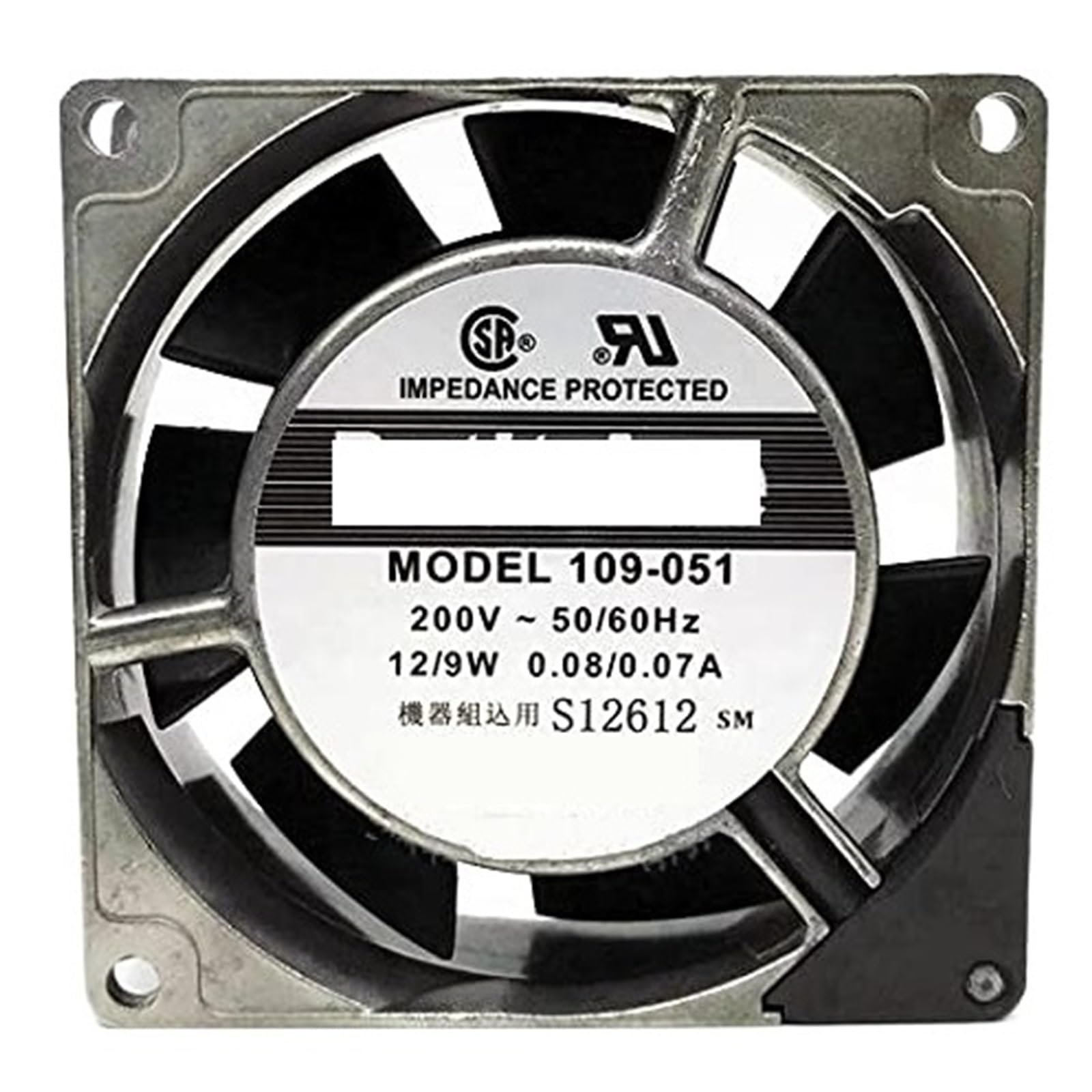 ZBWZXBDJ 109-051 200V 12/9W 0.08/0.07A cooling fan