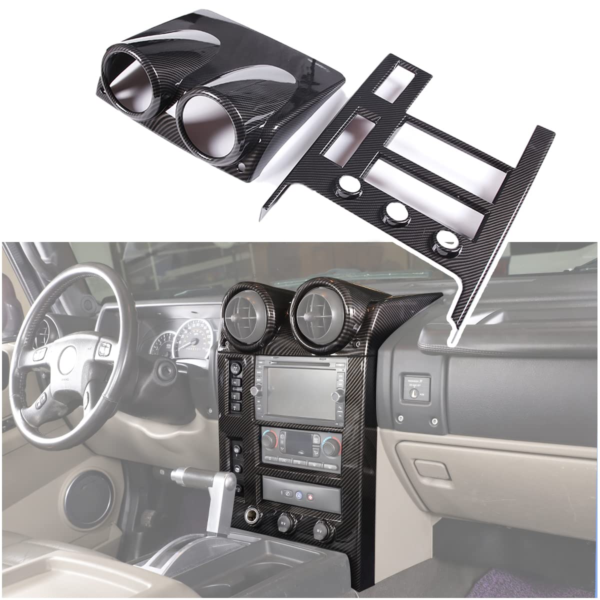 HUMMER H2 ビレット、カップホルダー と センターコンソールトリム Amazon | センターコンソールパネルトリムカバー Hummer H2 2003-2007
