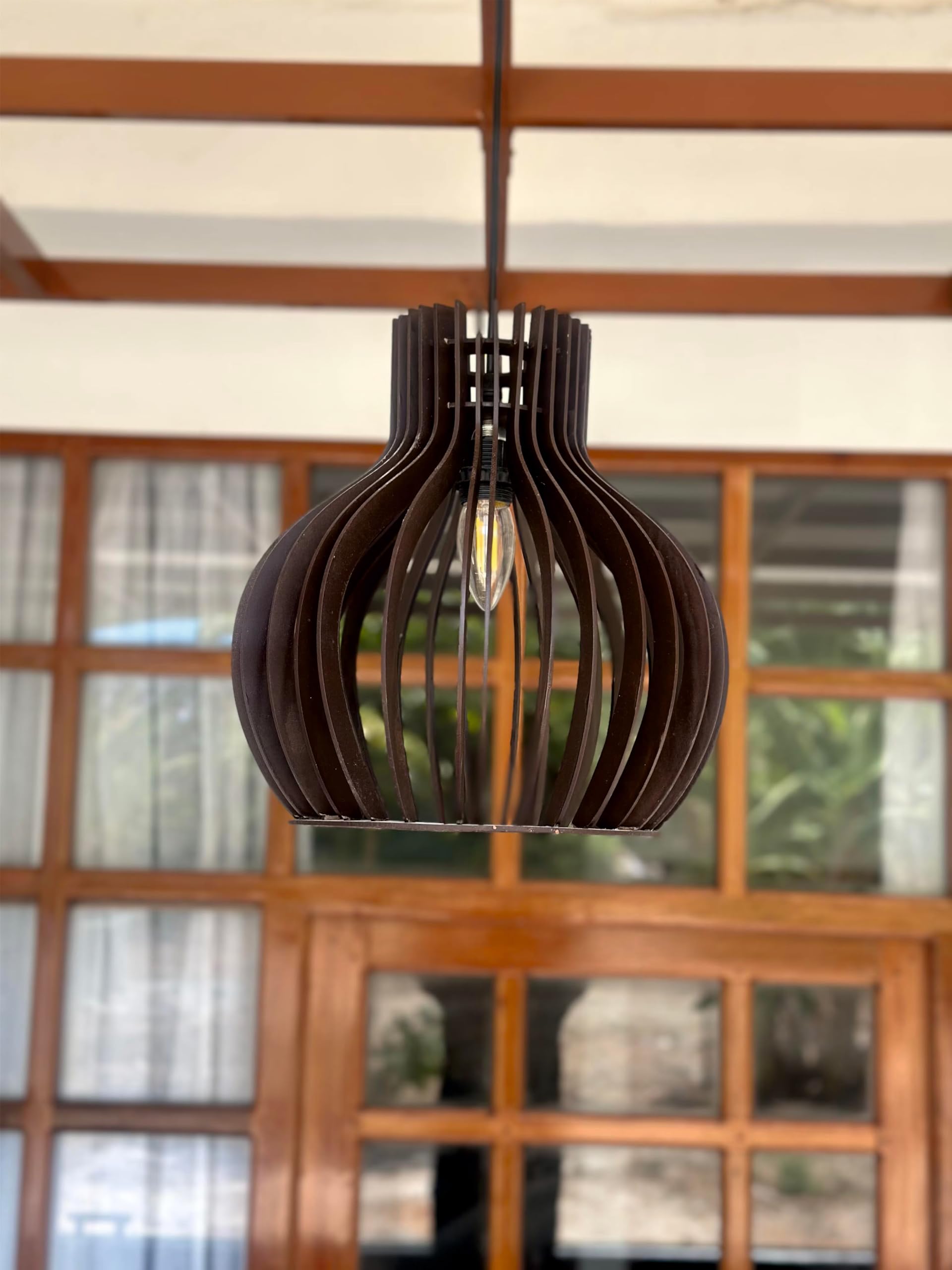 N.K.Enterprises Pendant Light, Brown, Round Cage Design, Modern Style, Hanging Lamp, Use for Entryway, Balcony, Bedroom, Kitchen, Office, (Without Blub 1Pic Pack)-image-29