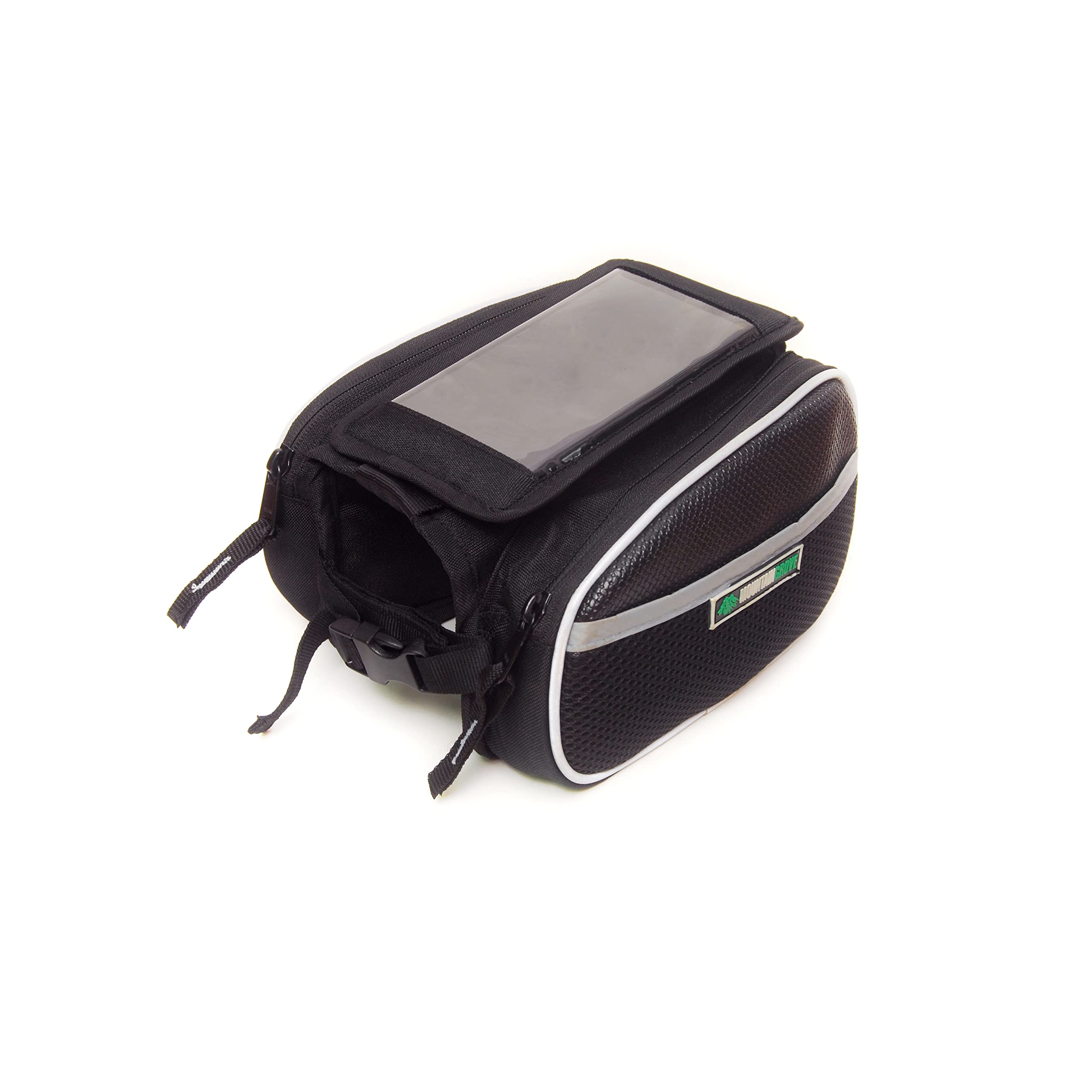 MOUNTAINGROVE Polyester Bicycle Double Sided Front Frame Bag with Mobile Pouch for Phones Upto 7 Inches, (Black) (B09JH8LWPY) Amazon Price History, Amazon Price Tracker