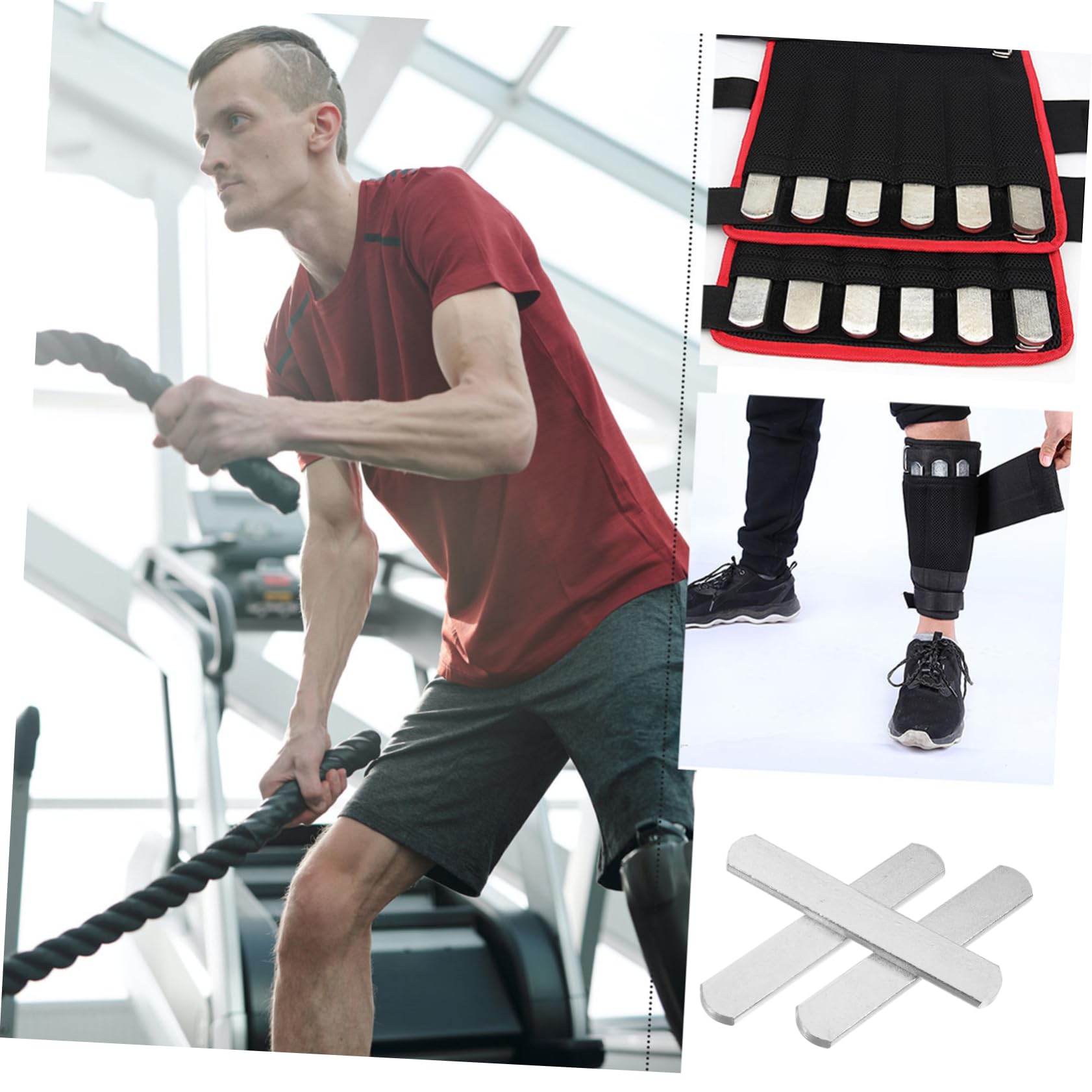10kawałki Sztuk Stalowych Płytek Obciążeniowych Do Ćwiczeń Wodoodporne Trwałe Akcesoria Fitness Do Biegania Dla Początkujących i Zaawansowanych Sportowców