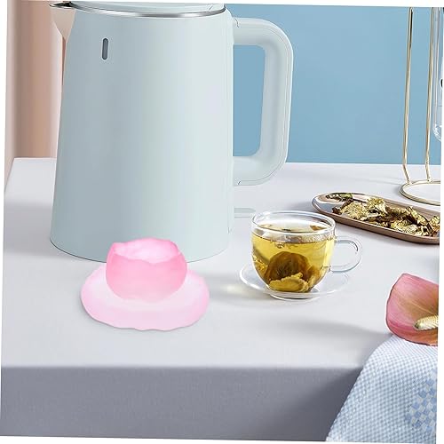 Miniatura 6 de Veemoon Juego de tazas de té vintage de vidrio rosa tazas de té y platillos 2pcs para uso diariofiesta