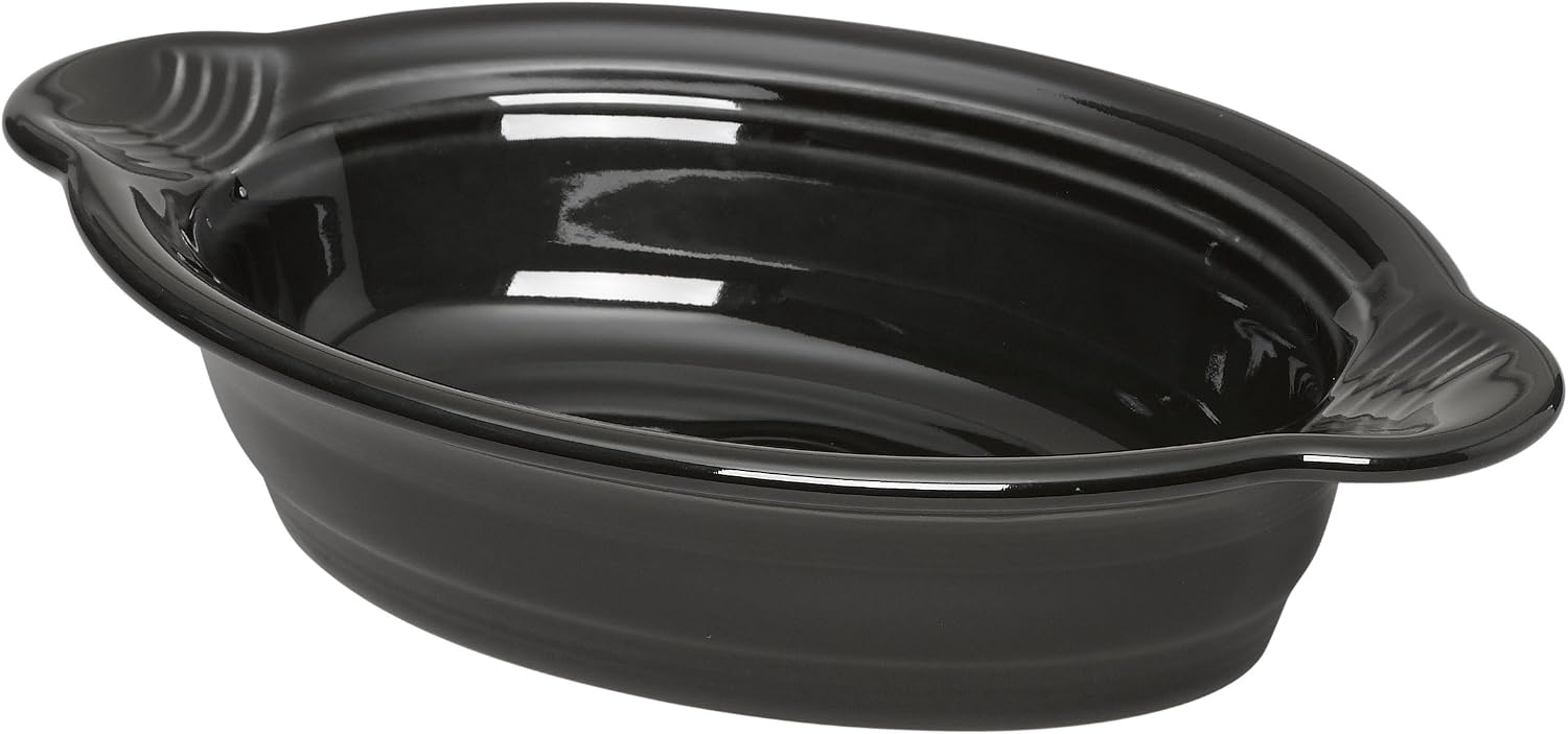 Fiesta 9 Inch by 5 Inch Individual Oval Casserole, Black