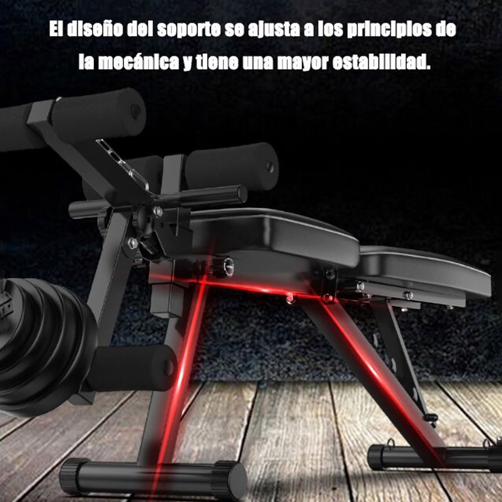 Banco de Pesas, Banco de Musculacion, Banco Abdominales, Entrenamiento de Cuerpo Completo Inclinación Declinación Elevación Plana, Press de Banco para GimnasioBlack,48 * 162 * 111CM