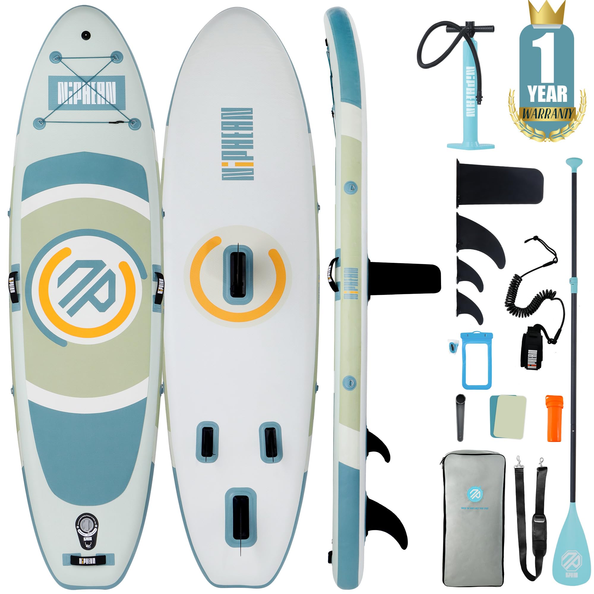 Niphean Tabla Paddle Surf Hinchable con Diseño de ala Equilibrada y Accesorios de Sup Duraderos, 305cm Tabla Padel Surf Hinchable para Adultos y Jóvenes, Versátil Tabla de Surf para Yoga