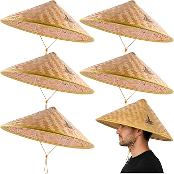 Traditional Chinese Rice Hat - Bamboo Straw Asian Hat Outdoor Japanese Farmer Hat | Cosplay Samurai Hat Men Women