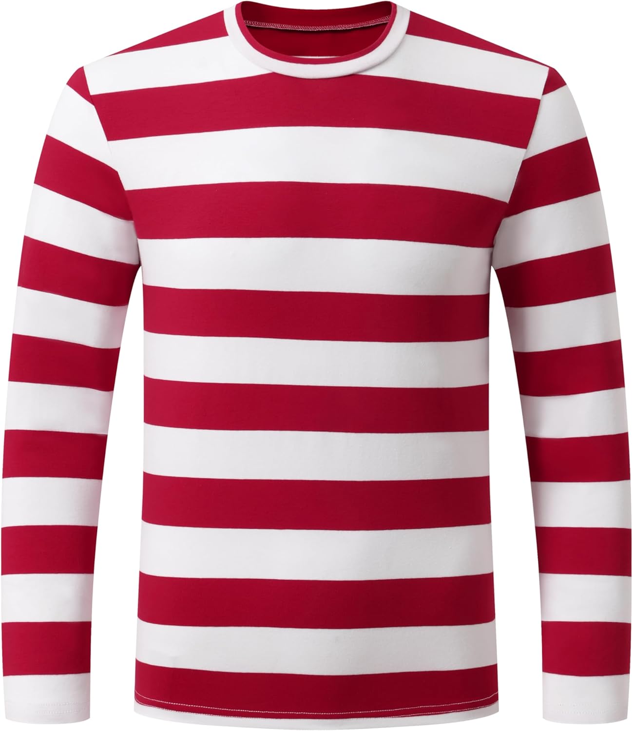 Men's Classic Long Sleeve Striped Crewneck T-Shirts