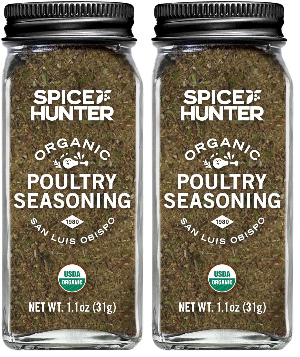 Spice Hunter The Seasoning Organic Jar, poultry, 1.1 Ounce (Pack of 2)