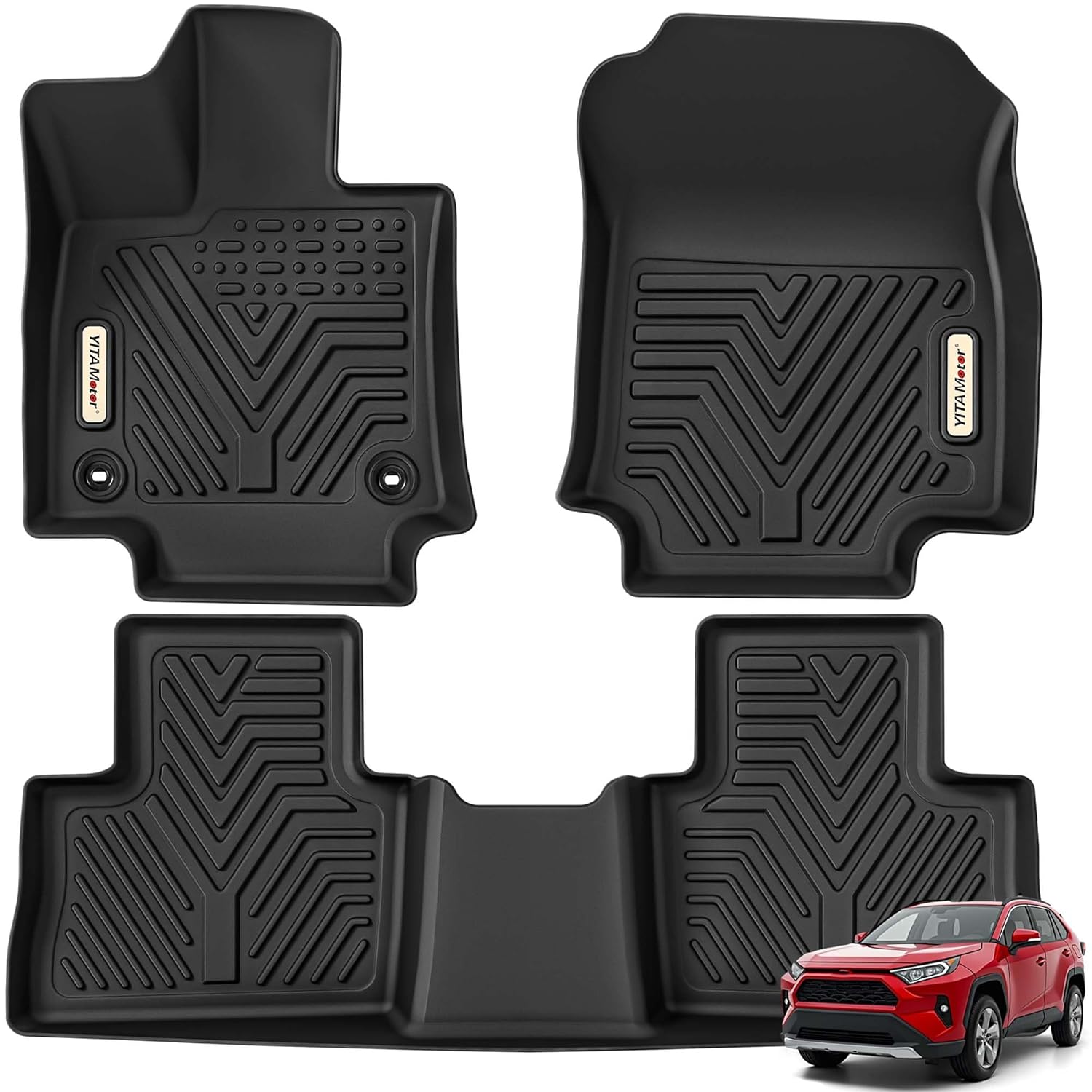 YITAMOTOR Floor Mats for 2019-2025 Toyota RAV4 Not Fit Hybrid or Prime Custom Fit All Weather Floor Liners