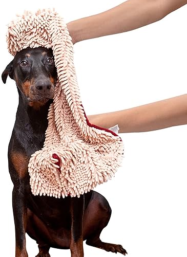 Soggy Doggy Super Shammy Toalla para Perros - Toalla de Microfibra Chenille para Secar Perros y Limpiar las Patas, Secado Rápido con Bolsillos para