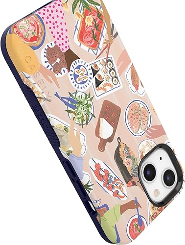 Vista 159 de Casely Funda para iPhone 13 Compatible con MagSafe Color Splash de medianoche Funda retro abstracta Color de medianoche Splash Abstracto