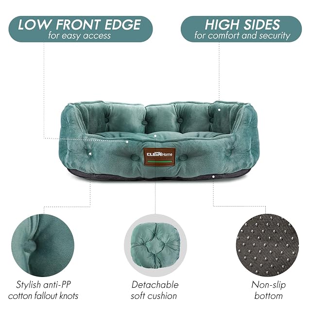 Foto 4 de 7 de ClevaHome Cama para Gatos y Perros Pequeños de hasta 7 kg, Cama Redonda para Interior, Lavable a Máquina