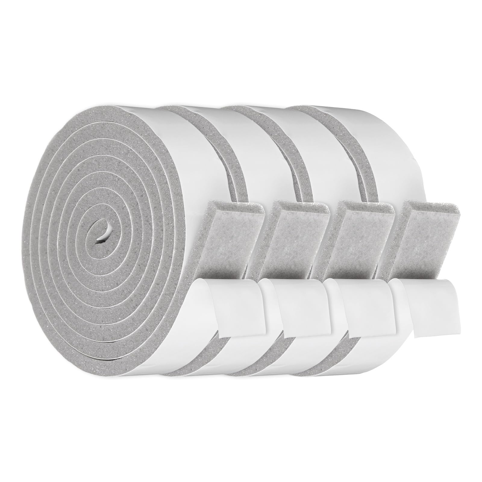 sourcing map 40mmx8mm Foam Weather Stripping, Self Adhesive Door Seal Insulation Strips, Soundproofing Foam Seal Tape for Door/Window, Air Conditioning (2 Meter Total Length in 4 Roll)