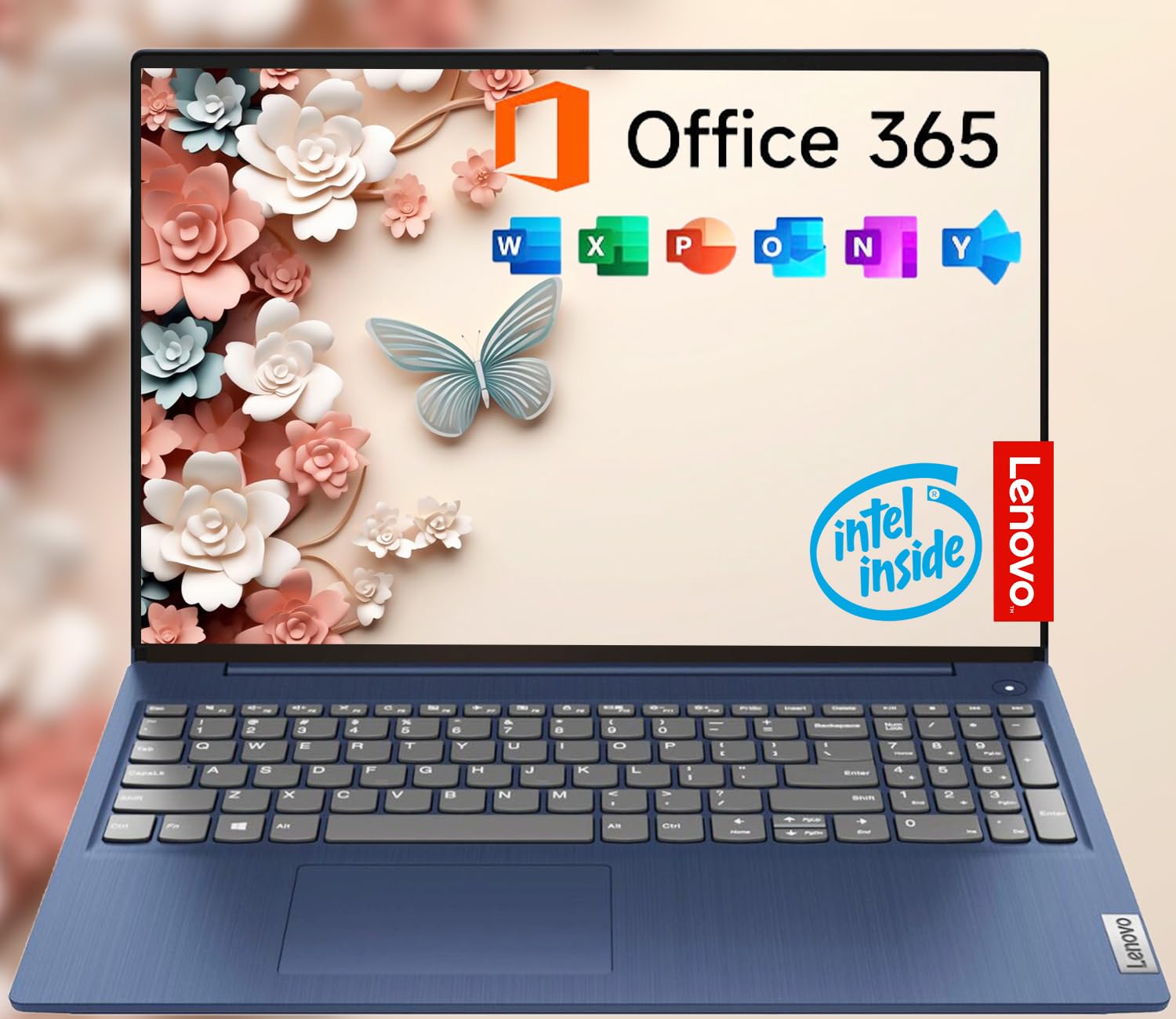 Laptop Lenovo IdeaPad 1 de 15.6" | 20 GB de RAM | Almacenamiento dual: SSD de 256 GB + eMMC de 128 GB | Wi-Fi 6 | USB-C | 1 año de Microsoft Office 365 | Intel de doble núcleo | Pantalla HD | Windows 11 | con USB de recuperación WOWPC