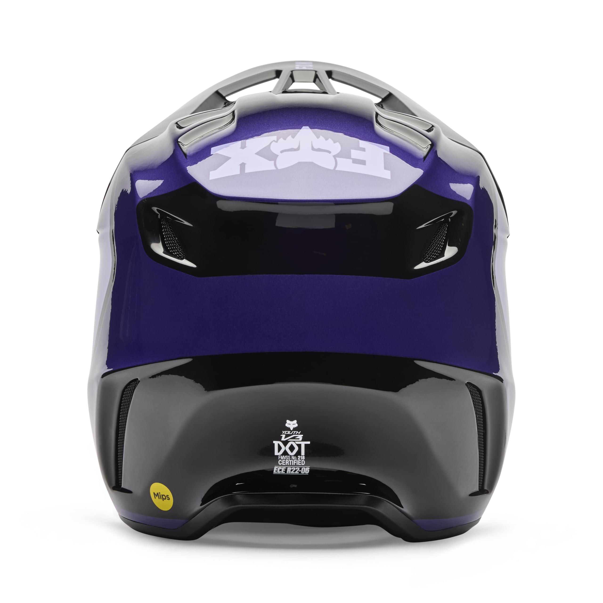 FOX V3 Spire Młodzieżowy kask motocrossowy, czarny/purpurowy, Y/L (52/53)