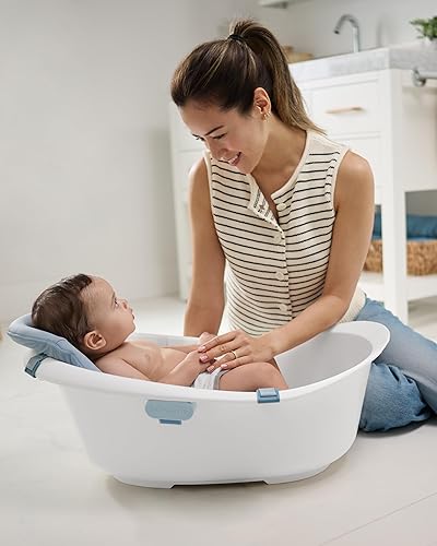 Miniatura 4 de Skip Hop Bañera para bebé 4 en 1 con bañera de bebé para bebés y niños pequeños con arnés de apoyo y soporte para sentarse a partir de 0 meses