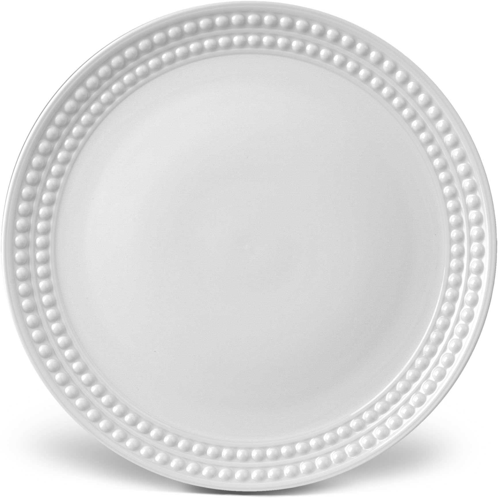 L'Objet Perlee White Dinner Plate 10.5in