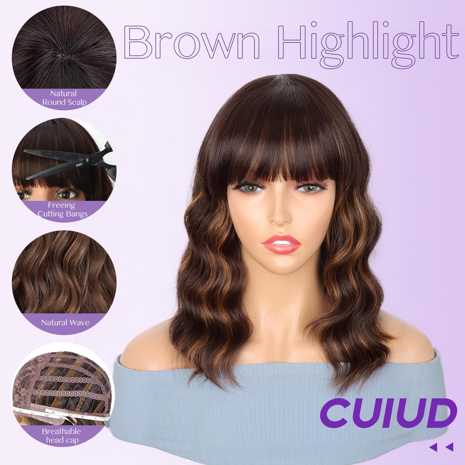 Amazon.com : ENTRANCED STYLES Short Curly Wavy Wigs with  display picture 2