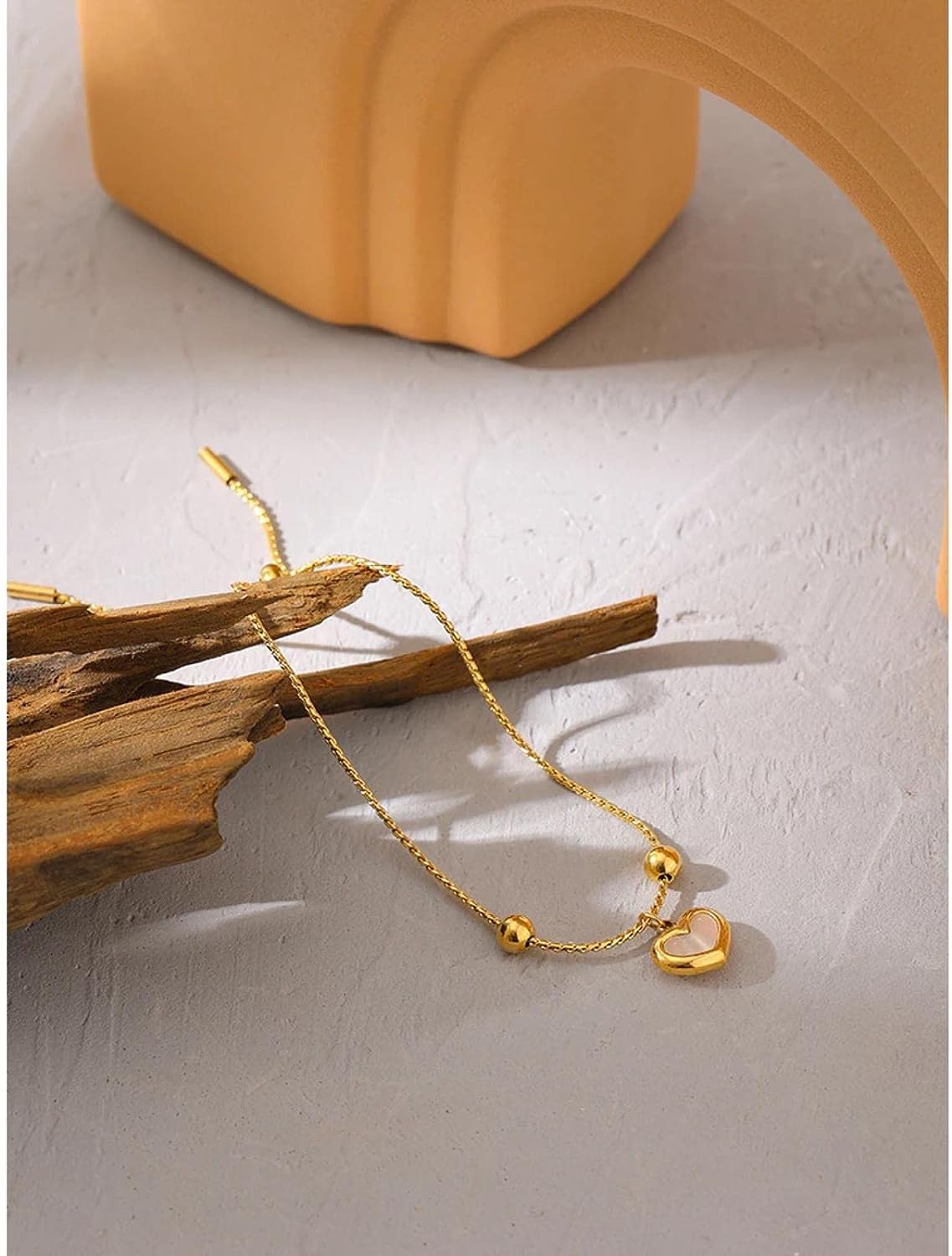 Pulsera de pie, Cadenas for el Tobillo, Tobillera de Playa for Mujer Corazón de Moda Cadena de Concha Natural Verano Tobilleras Descalzas Pulseras Joyería Playa de Arena