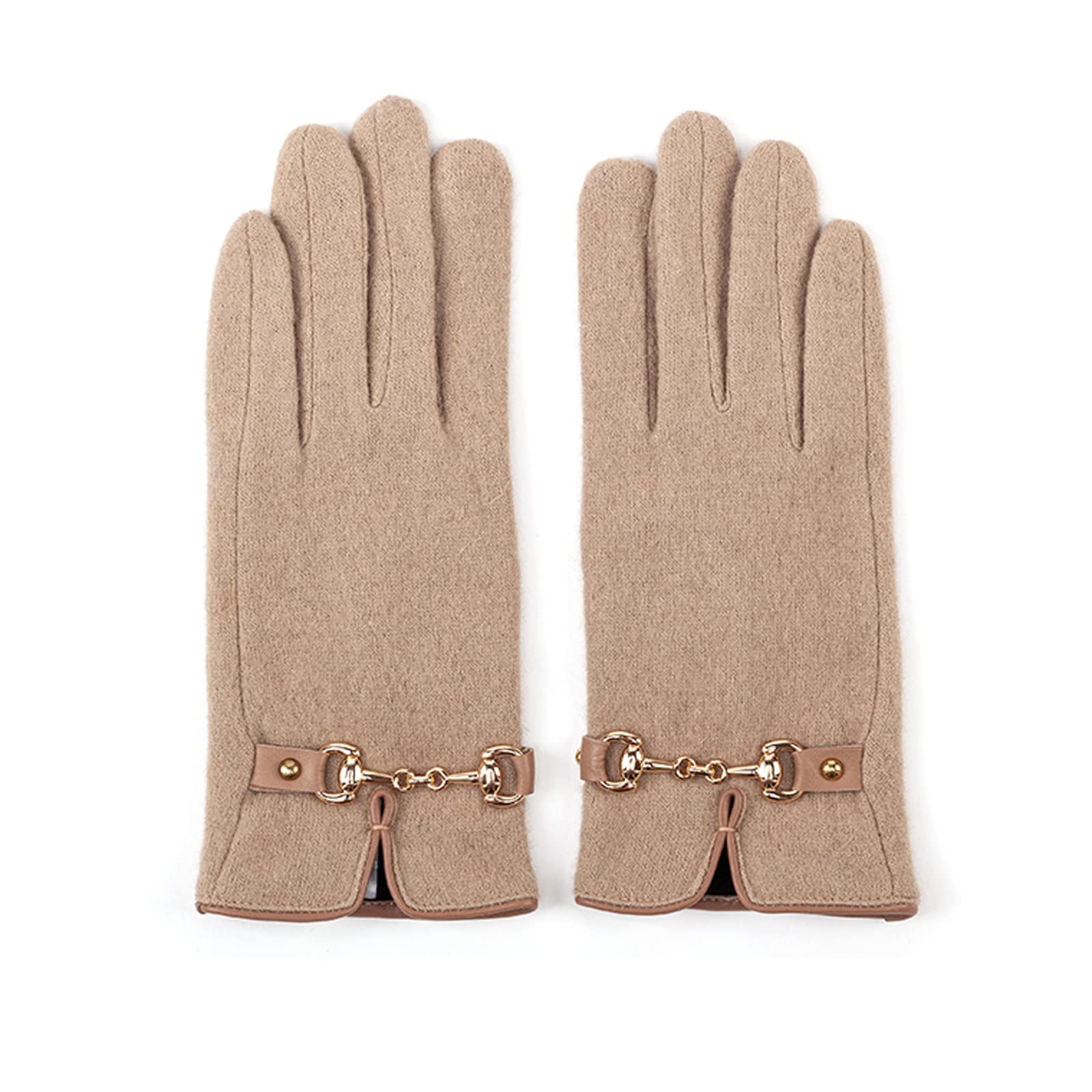 Guantes Guantes cálidos de Invierno Damas de Metal Hebilla de Metal Pantalla táctil Montar Calientes Driving Senderismo Guantes Guantes de Invierno (Color : C)