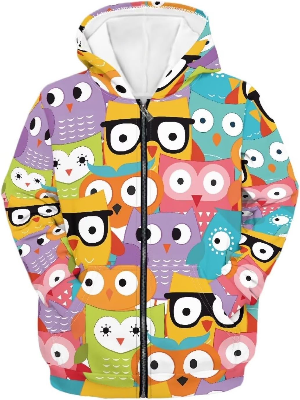 Modysero Kids Zipper Hoodies Regular Graphic Pattern Jacket for Girls Boys Long Sleeve Loose Fit Hooded Sweatshirt