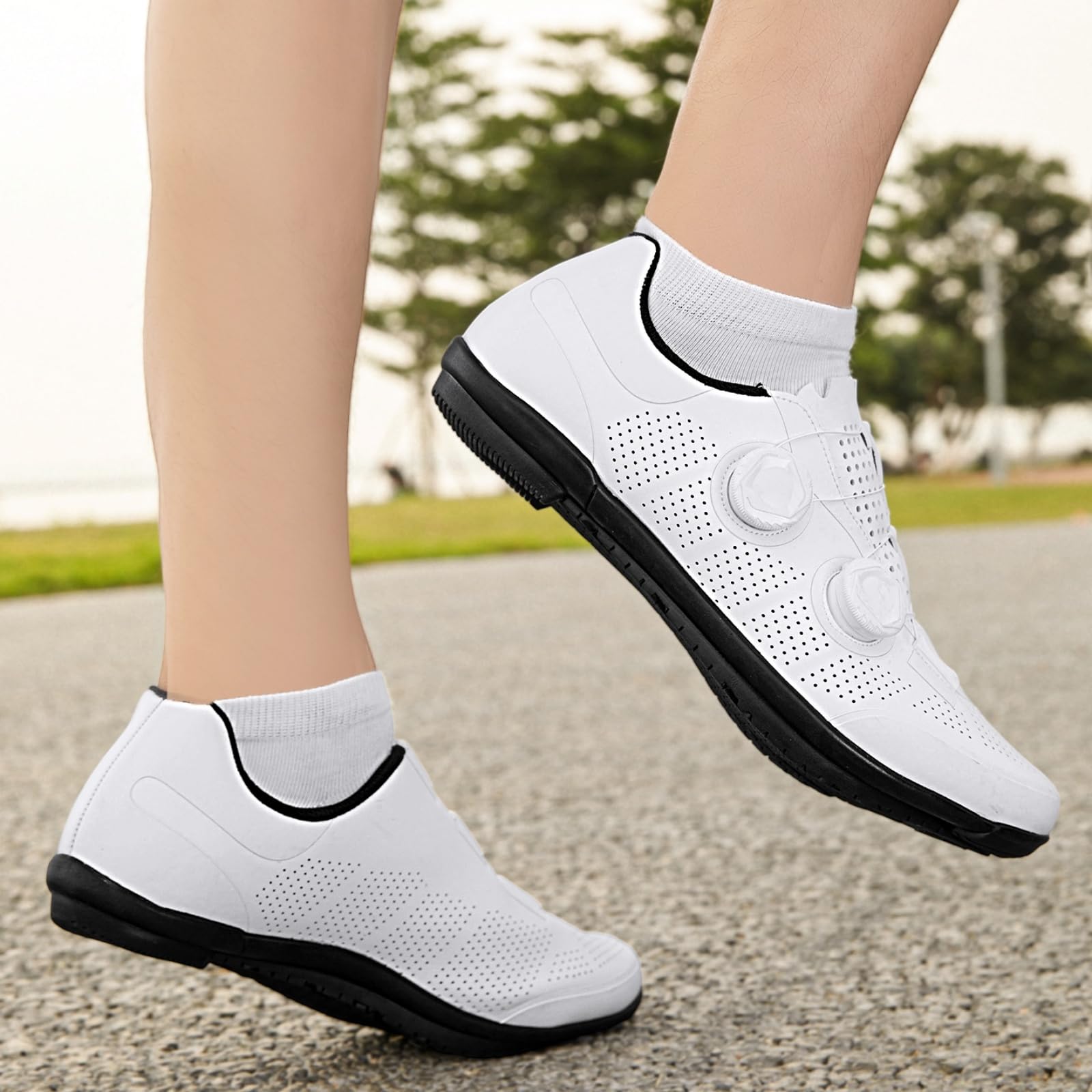 JiuQing Męskie buty rowerowe gumową podeszwą buty rowerowe bez blokady