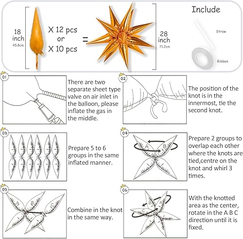 Miniatura 6 de Globos de estrella azul, 40 globos de estrella gruesos, globos metálicos de aluminio de explosión de estrella de 28 pulgadas para cumpleaños,