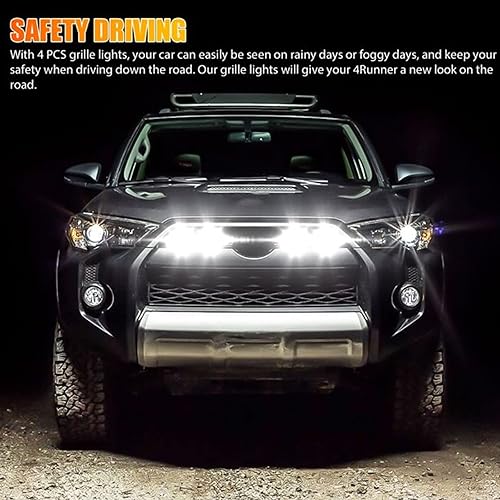 Miniatura 3 de 4 luces LED para parrilla Toyota 4Runner TRD Pro 2014-2021, incluyendo SR5, TRD todoterreno, Limited, TRO Pro Modelos Raptor Style Luz LED (luz