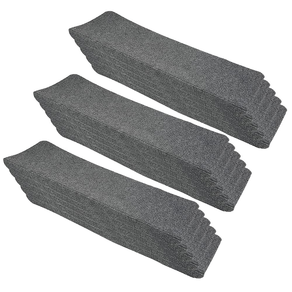 HUOLE Tapis d'escalier polyester - Kit de 15 Marchettes Escalier Rectangulaire pour marches, antidérapants marches en bois, enfants et chiens(65x25cm gris), 15pc (65x25cm HL269092, (HL269092)