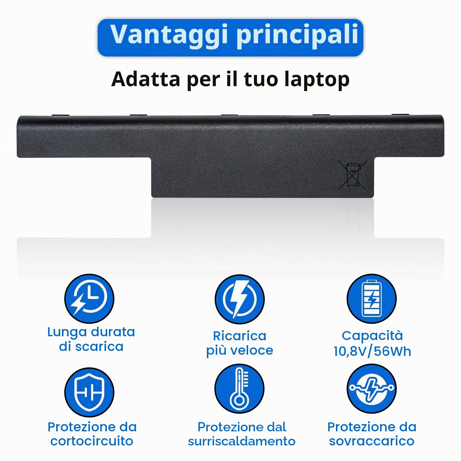AS10D31 Batteria per Laptop Acer AS10D3E AS10D41 AS10D51 AS10D5E AS10D61 AS10D81 AS10G31 BTP-DTBM Aspire 4771 4771G 4771Z 5250 5251 5552 5733 5742 5750 E640 5750G