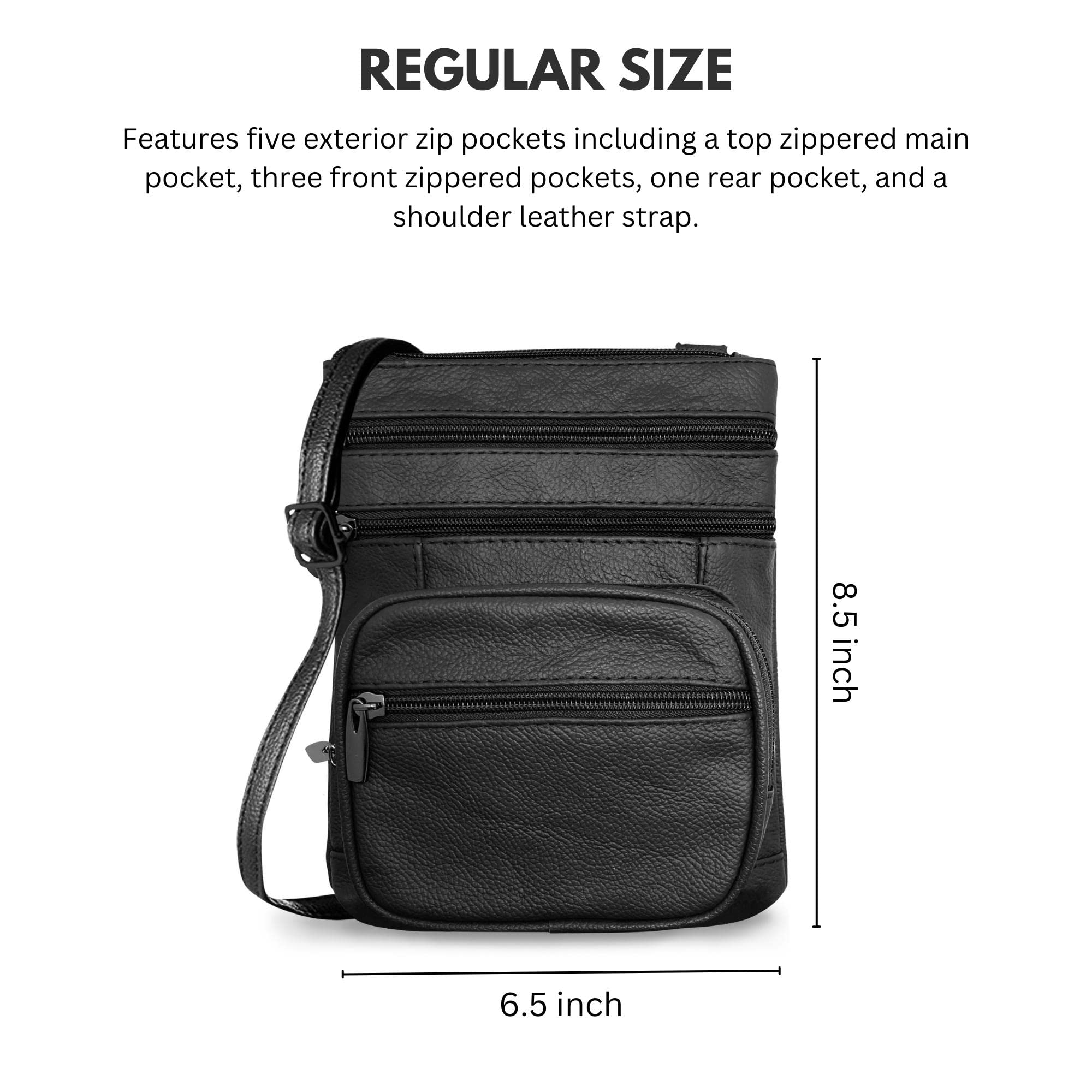 Ciana Unisex Genuine Leather Black Crossbody Bags for Women, Small Crossbody Bag, women's pouch Soft Shoulder Sling Handbag, ladies stylish & popular Lightweight Purse for Everyday Use