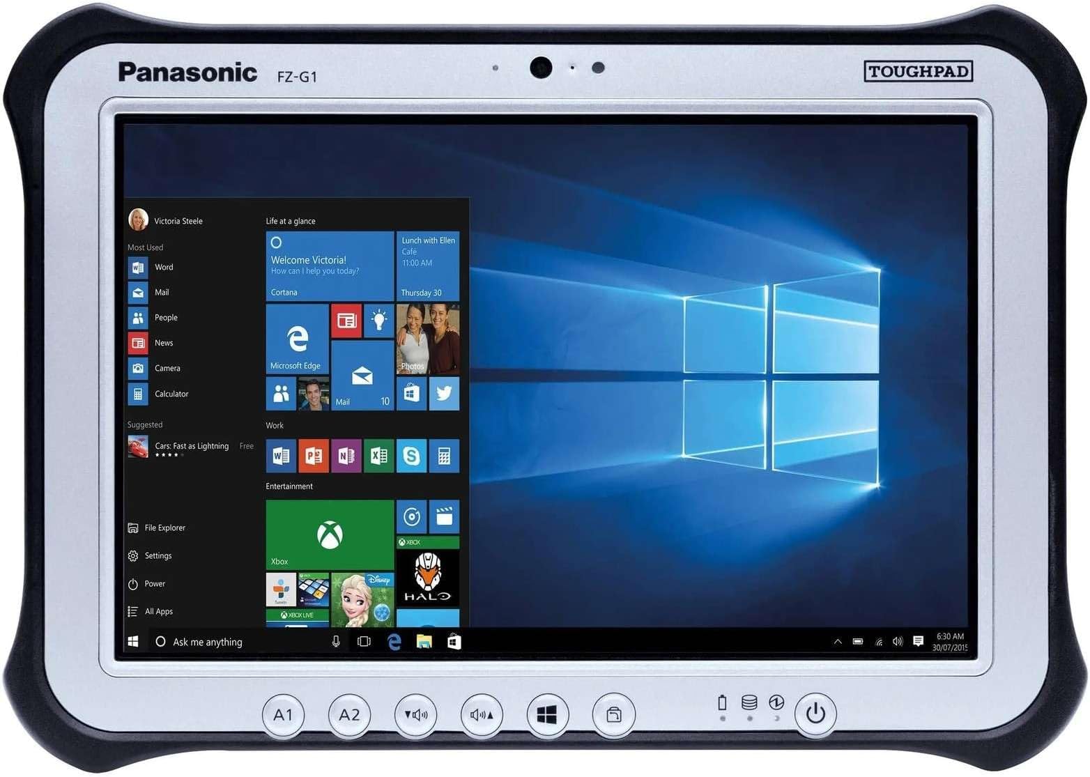 Panasonic Toughpad G1, FZ-G1 MK4, Intel Core i5-6300U @2.40GHz, 10.1" Multi Touch + Digitizer, 256GB SSD, 8GB, Bar Code Reader, Webcam, Rear Cam, Win 10 Pro (Renewed)