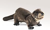 Vista 2 de Folkmanis Marioneta de mano de nutria de río, marrón, 1 EA