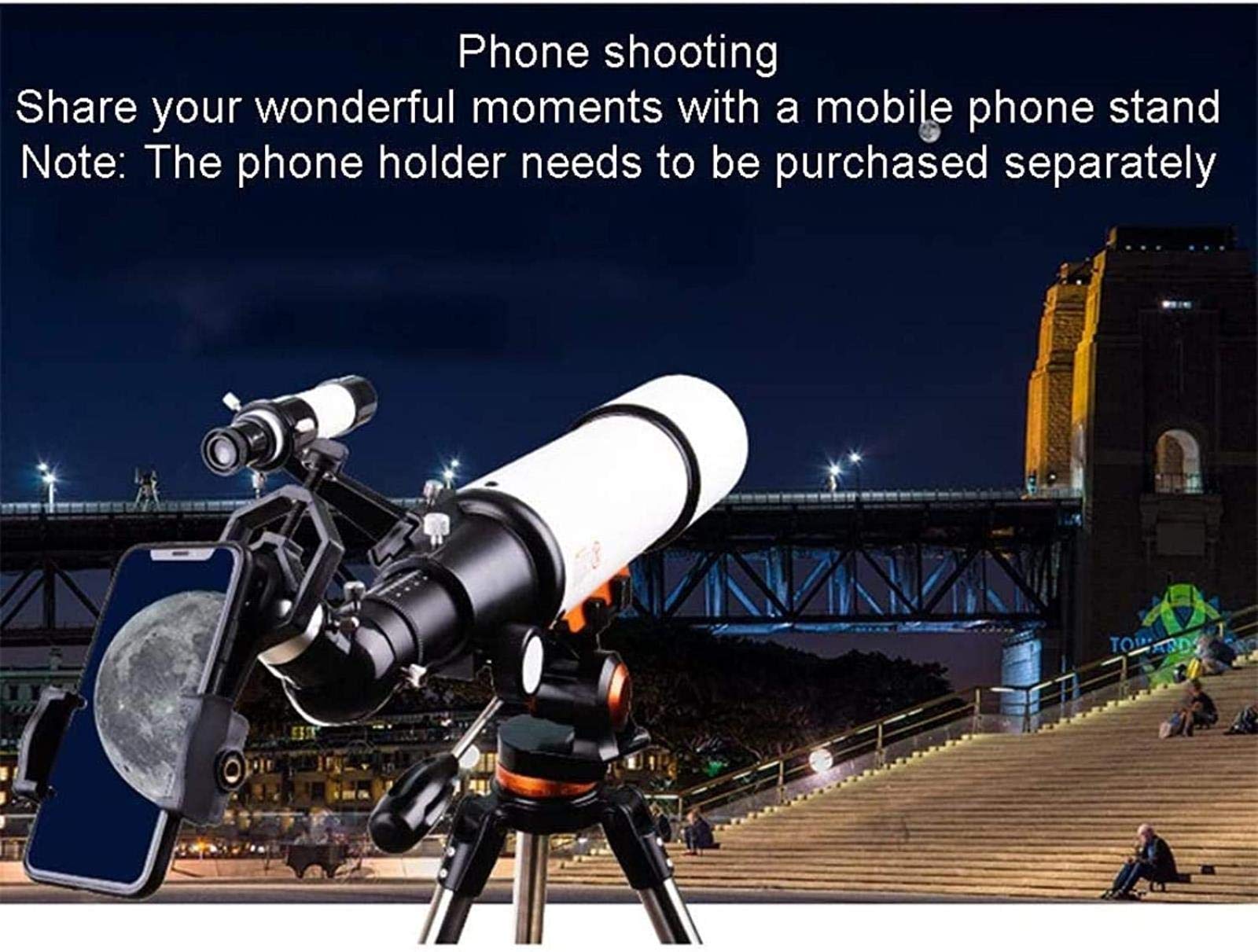 Telescopio Binoculares Alta Potencia Telescopio, Telescopio Viaje, Telescopio Refractor astronómico niños Principiantes, Telescopio Adultos Telescopio con Bolsa Transporte Interiores/Exteriores