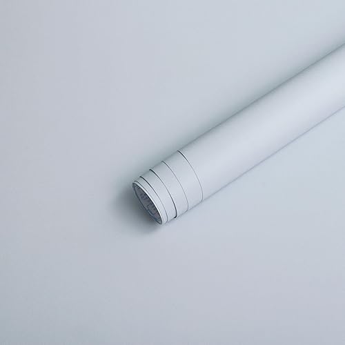 HeloHo Papel tapiz de color azul claro sólido de 118 x 15.7 pulgadas, papel de pared con textura mate, autoadhesivo, extraíble, impermeable, para