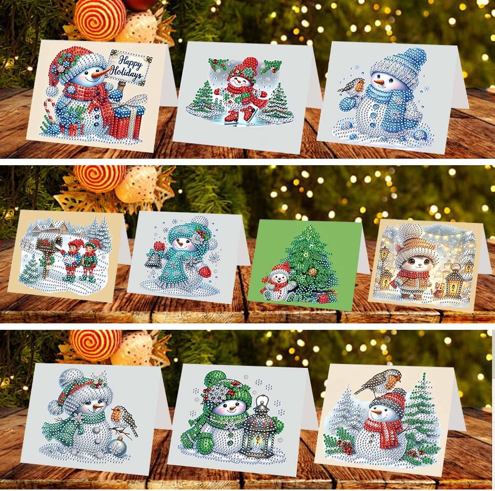 10 Pack Diamond Painting Greeting Card Kits,DIY Diamond Art Cards with Envelopes Congratulations,5D Rhinestones Painting Kits for Adults,DIY Crafts Congratulations Gifts