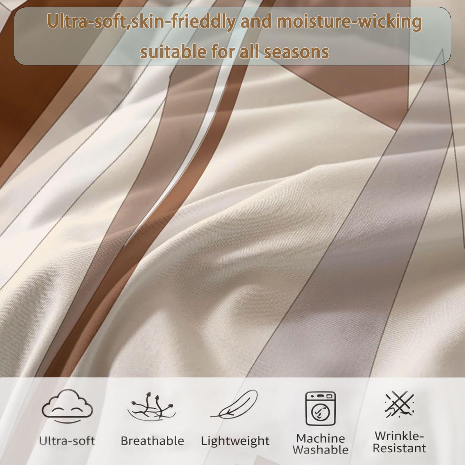 Piumone Invernale Matrimoniale 220 x 240 cm Surrealismo Architettura Scala Trapunta in Ecopiuma 400 gr/mq, Caldo ed Elegante – Biancheria da Letto Anallergica e Traspirante – Set 3 Pezzi, Beige