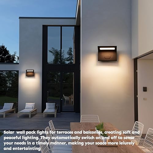 Miniatura 7 de Luces solares impermeables para exteriores, modernas luces solares de pared al aire libre, modelo de aluminio de lujo, lámpara de pared inalámbrica