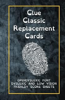 Clue Classic Replacement Cards: Designed to Be Inclusive using the Opendyslexic Font. Dyslexic and Low Vision Friendly Score Sheets. Thoughtful and Cute Retro Gift Idea for Everyone!