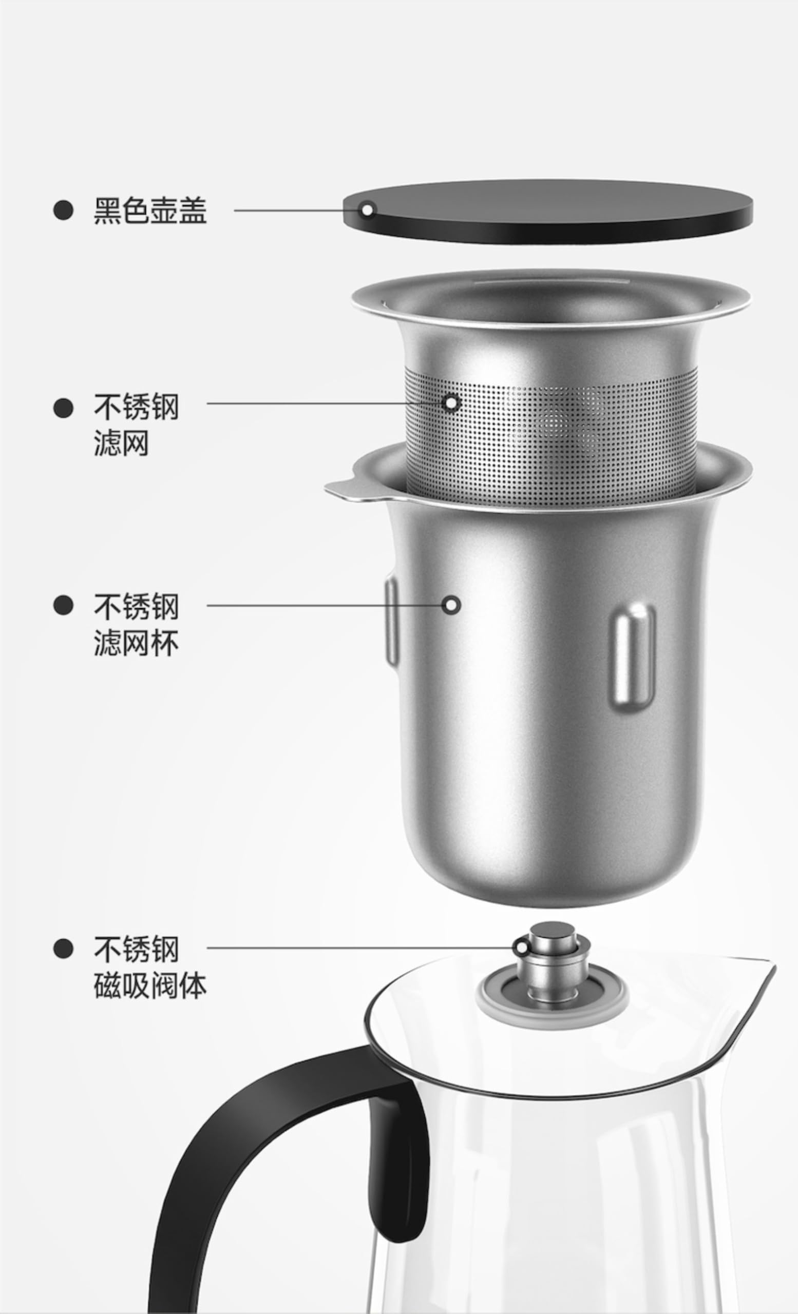 Tetera doméstica, 300 ml, infusor de té de vidrio resistente al calor