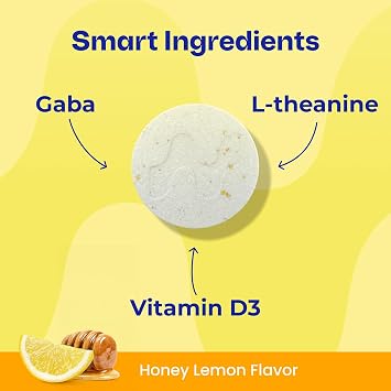 Neuro Calm & Clarity Mints - GABA L-Theanine Stress Supplement with Vitamin D3 - Non-Drowsy, Functional Calming Mints for Mood, Mental Clarity & Cognitive Function - Honey Lemon, 72 ct