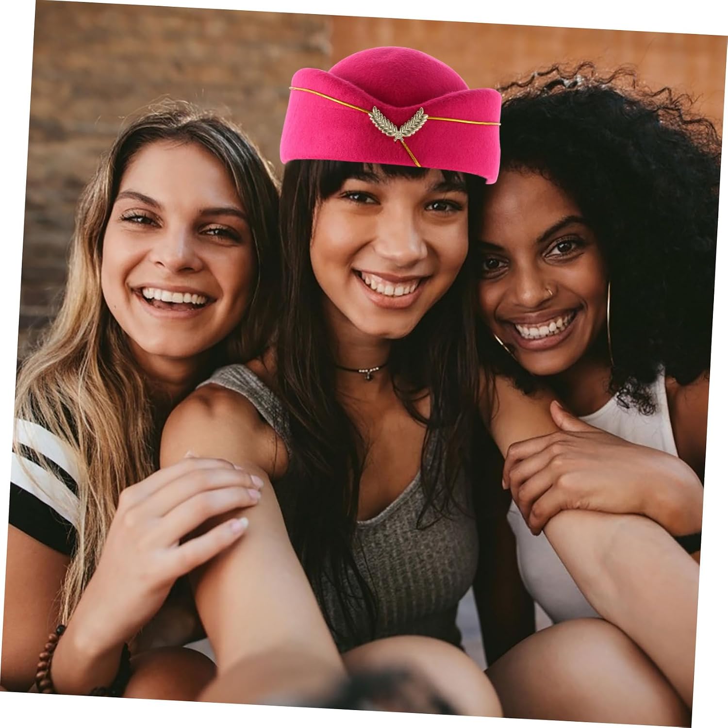 CALLARON Women Beret Hat Air Hostess Cap Pilot Hat Stewardess Costume Accessory Birthday