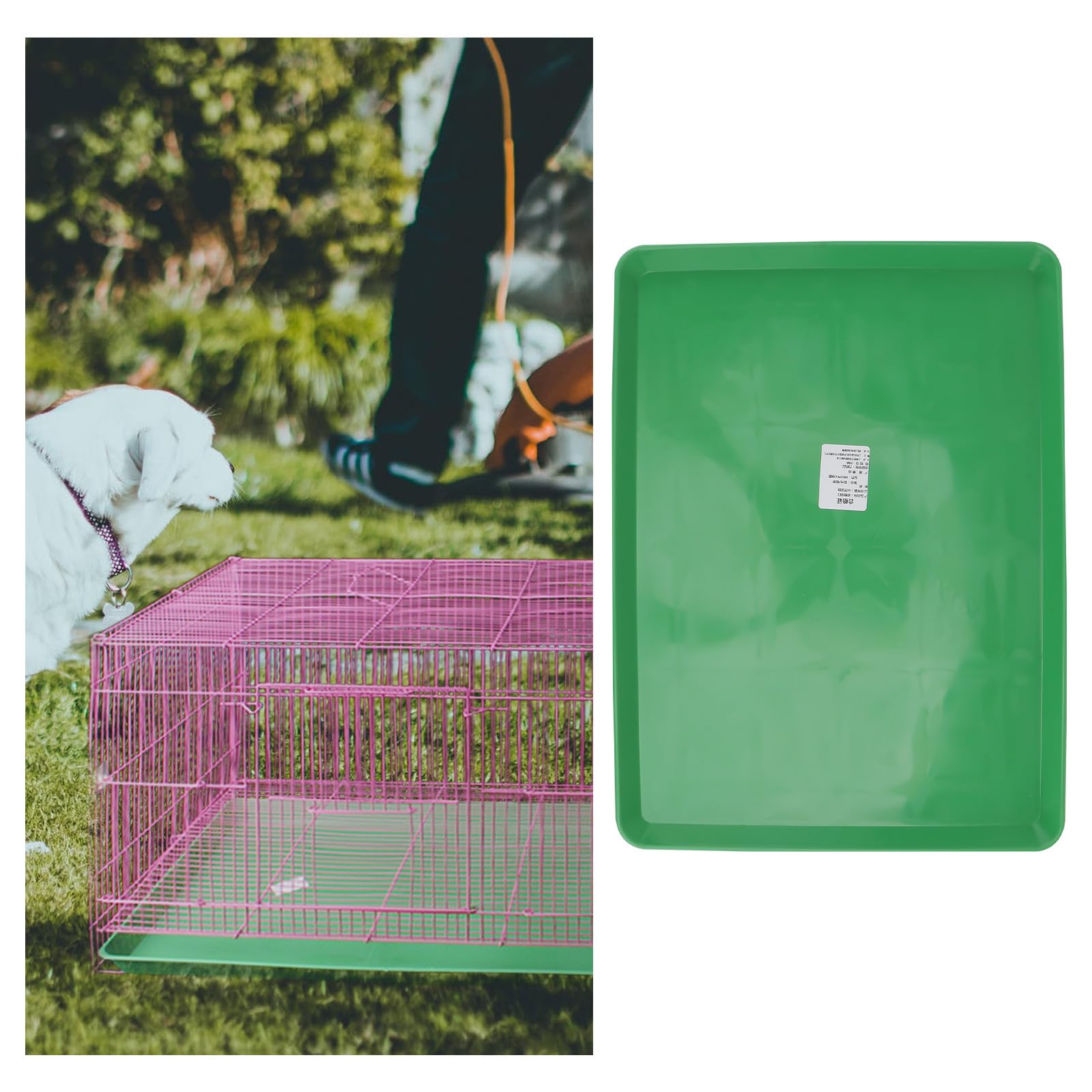 Fondo Resistente agli Odori alla Ruggine in Plastico Verde per Gabbia Coniglio Vassoio Igienico per Toilette Animali Domestici, per Gabbie di Piccole Dimensioni